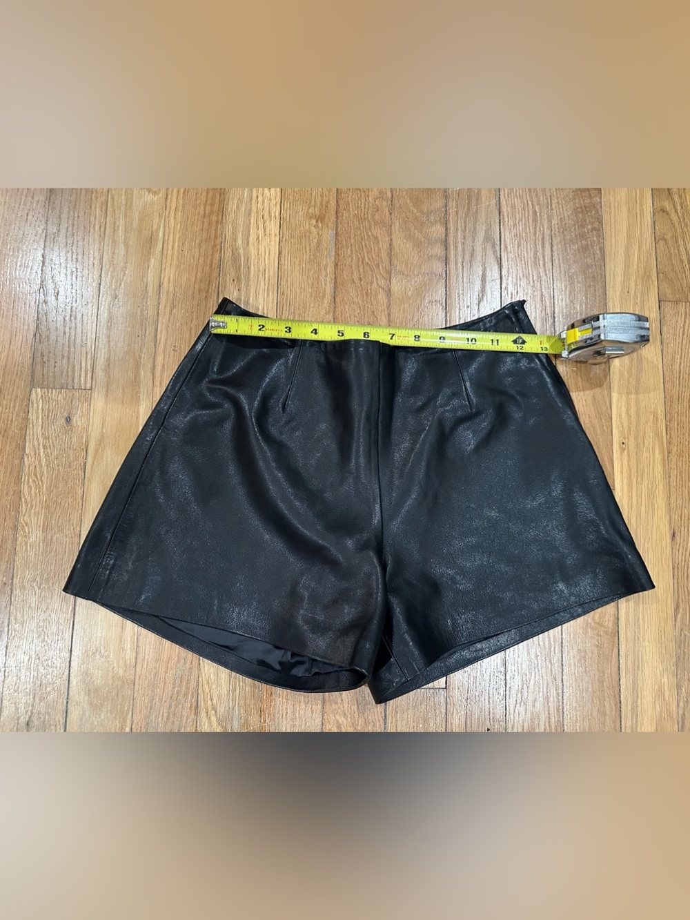 Sobolini Women’s Black Leather Shorts Small